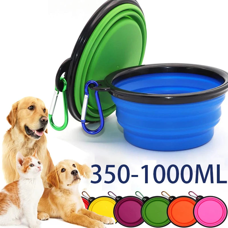 Collapsible Silicone Pet Travel Bowl for Dogs and Cats
