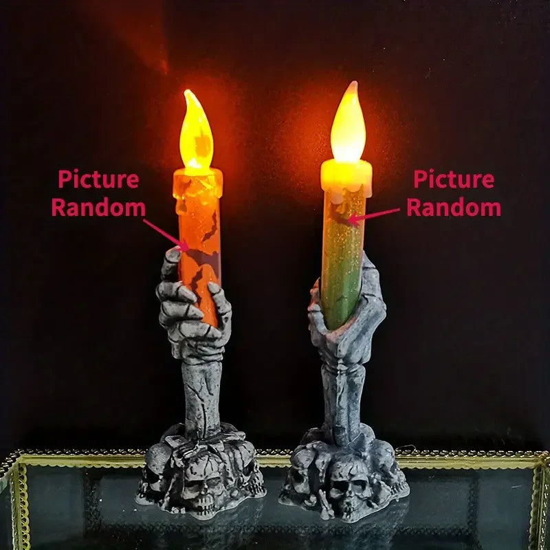 Halloween Skeleton Hand LED Candle Decoration