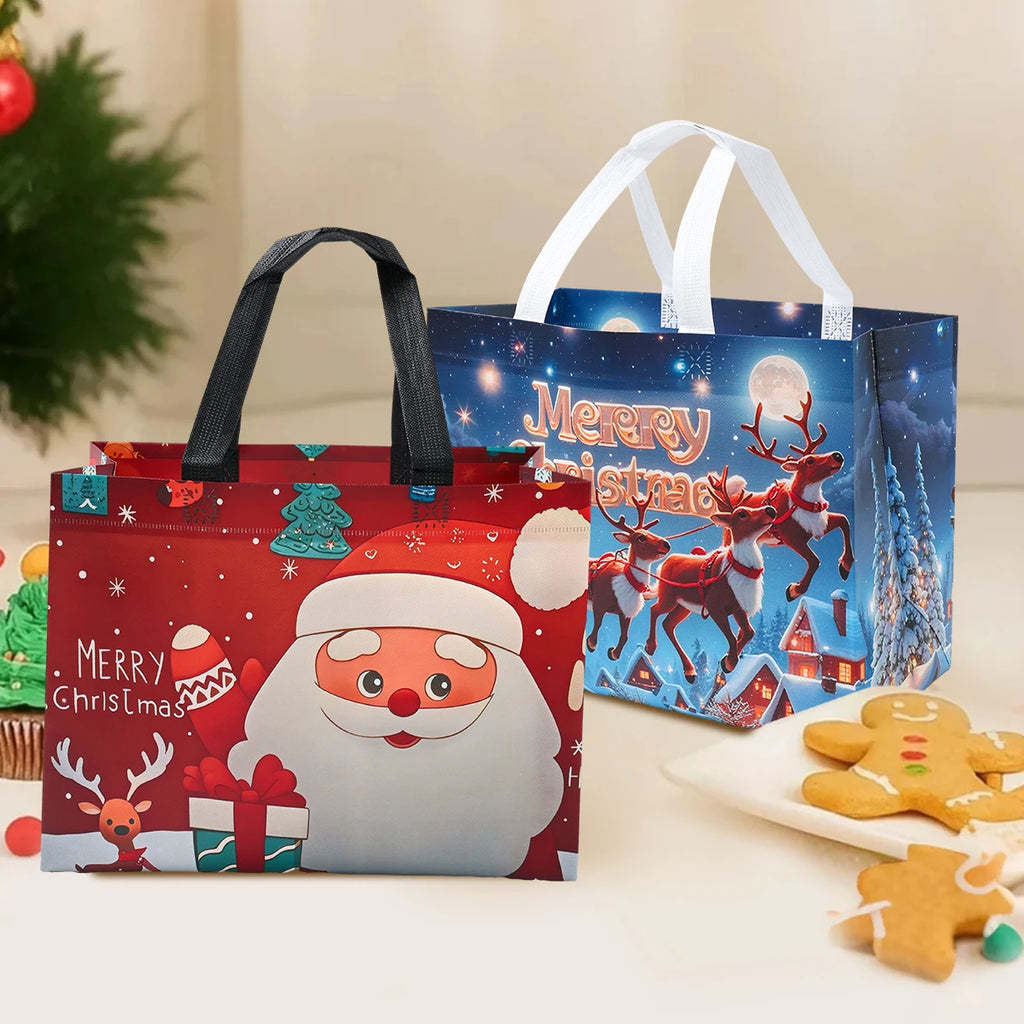Christmas Gift Bags 4 Pcs Santa Holiday Party Favor Bags