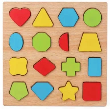 Wooden Shape Sorting Toy – Montessori Blocks & Puzzle