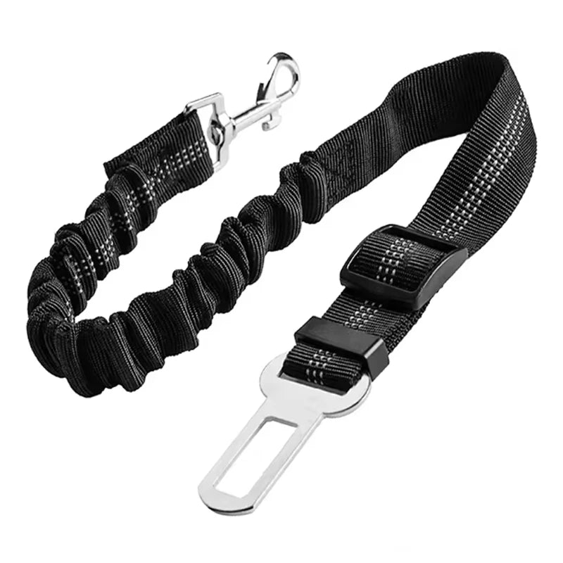 Adjustable Dog Car Seat Belt with Shock-Absorbing Leash