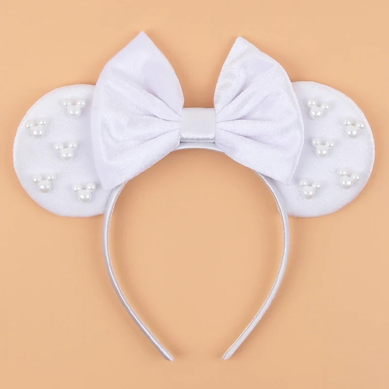Mouse Ears Headband – Velvet Bow Hair Accessory