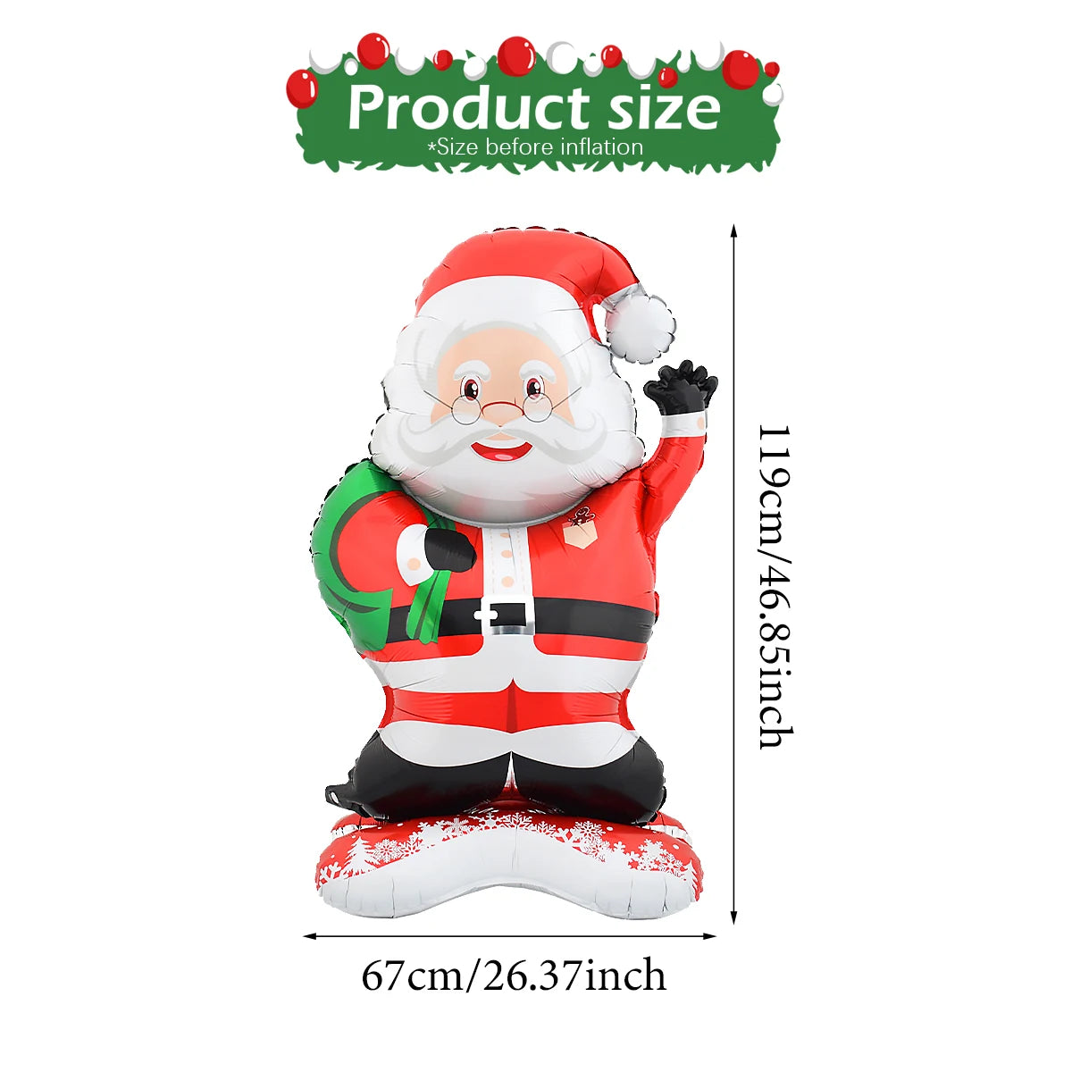 Christmas Foil Balloon Santa Snowman Tree Moose Decoration