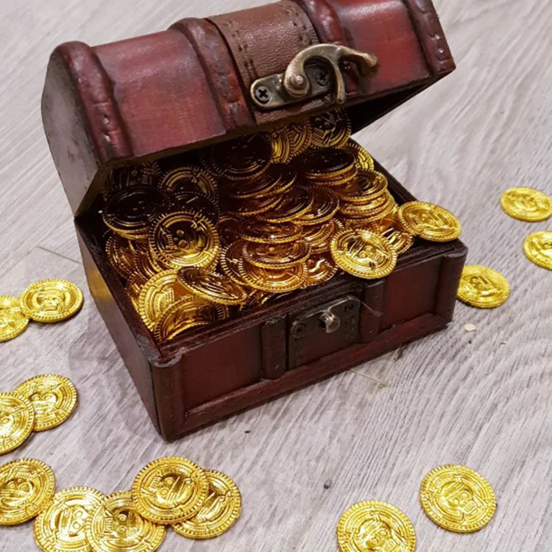 Plastic Pirate Gold Coins for Treasure Hunts & Party Favors