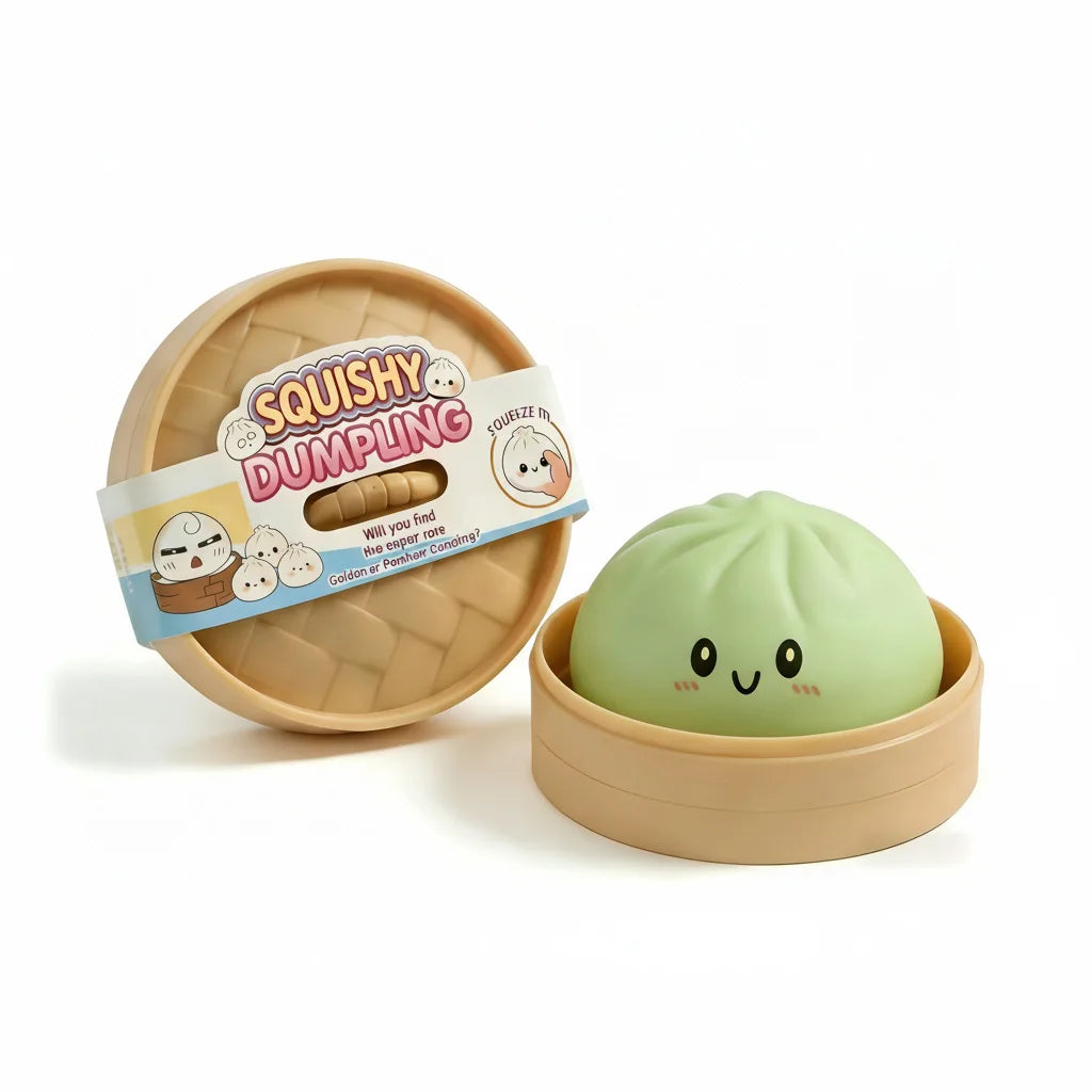 Glitter Dumpling Squishy Toy with Storage Box for Stress Relief