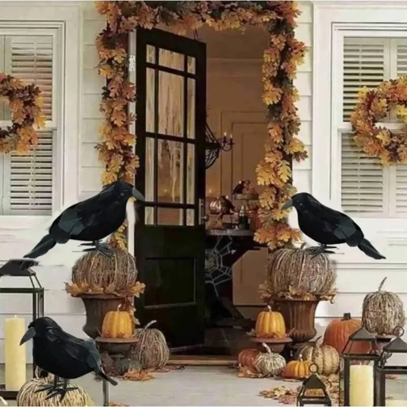 Realistic Halloween Crows – Set of 6 Decorations