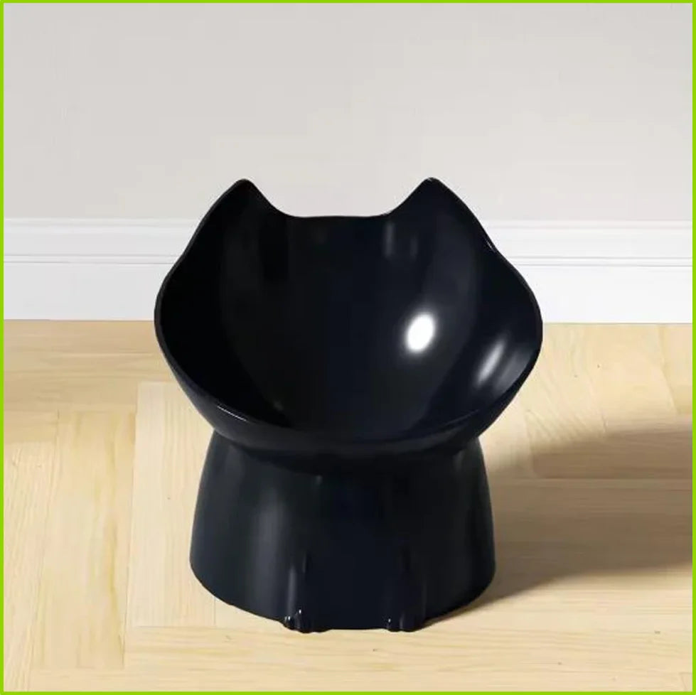 Raised Cat Bowl – Elevated Anti-Tip Plastic Pet Feeder