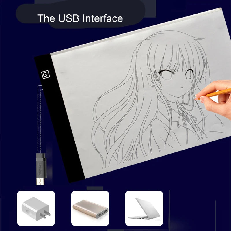 LED Tracing Drawing Board – 3-Level Dimmable Light Pad