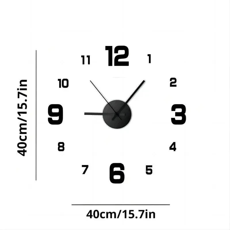 3D Wall Clock – Frameless DIY Decorative Clock