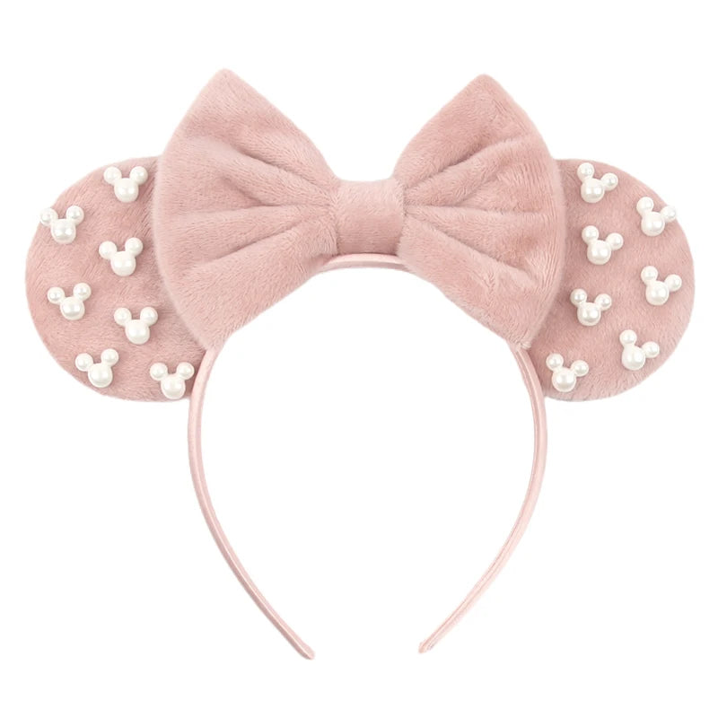 Mouse Ears Headband – Velvet Bow Hair Accessory