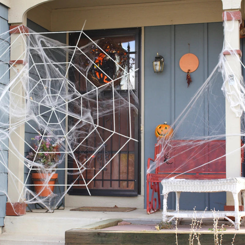 Giant Halloween Spider Web – Stretchy Cobweb Decoration