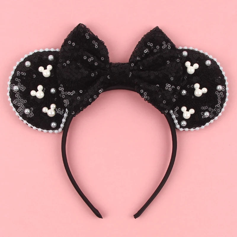 Mouse Ears Headband – Velvet Bow Hair Accessory