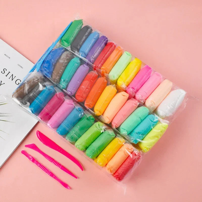 36-Color Air-Dry Modeling Clay – DIY Craft Set with 3 Tools