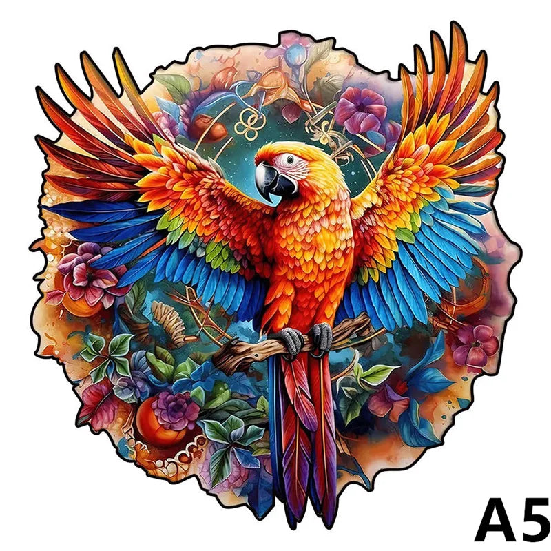 Wooden Animal Puzzle 3D Adult Peacock Bird Fox Jigsaw