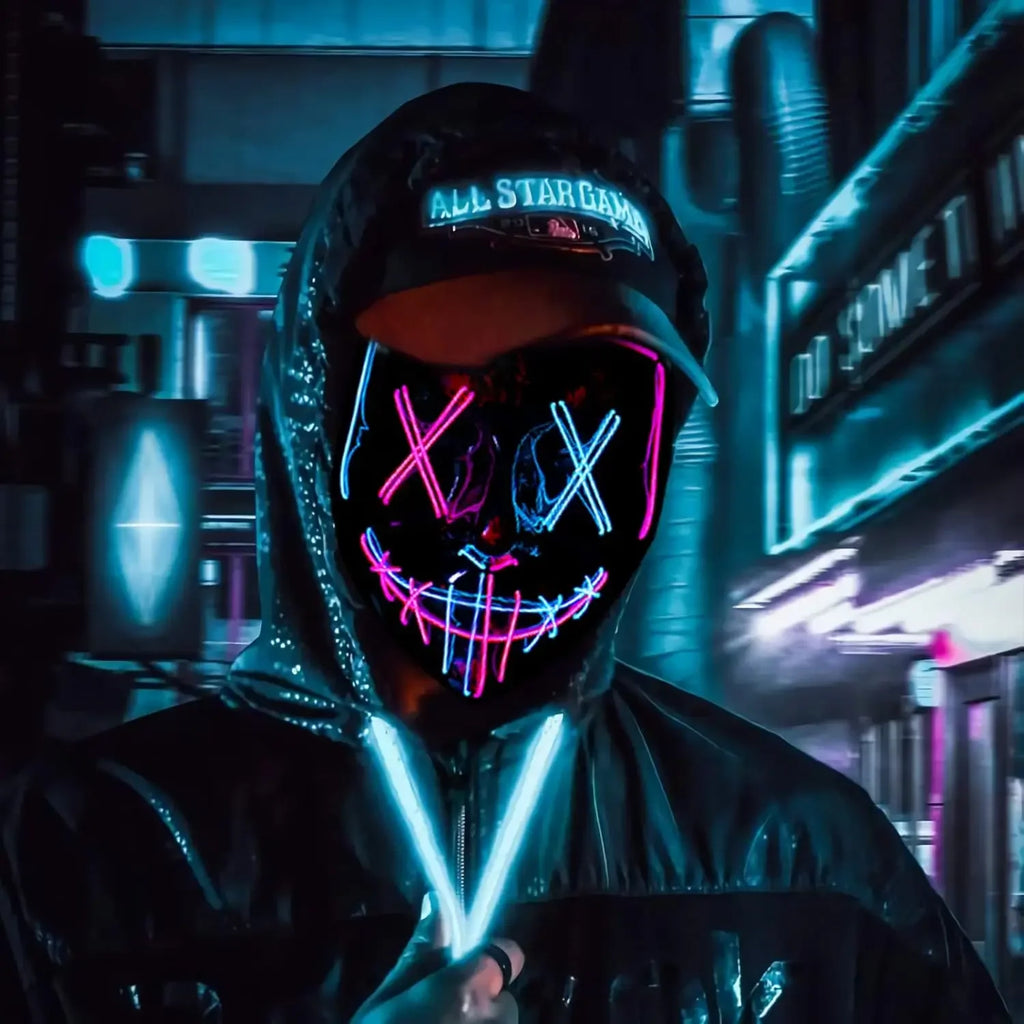 LED Halloween Mask – Light-Up Scary Mask for Costume Parties