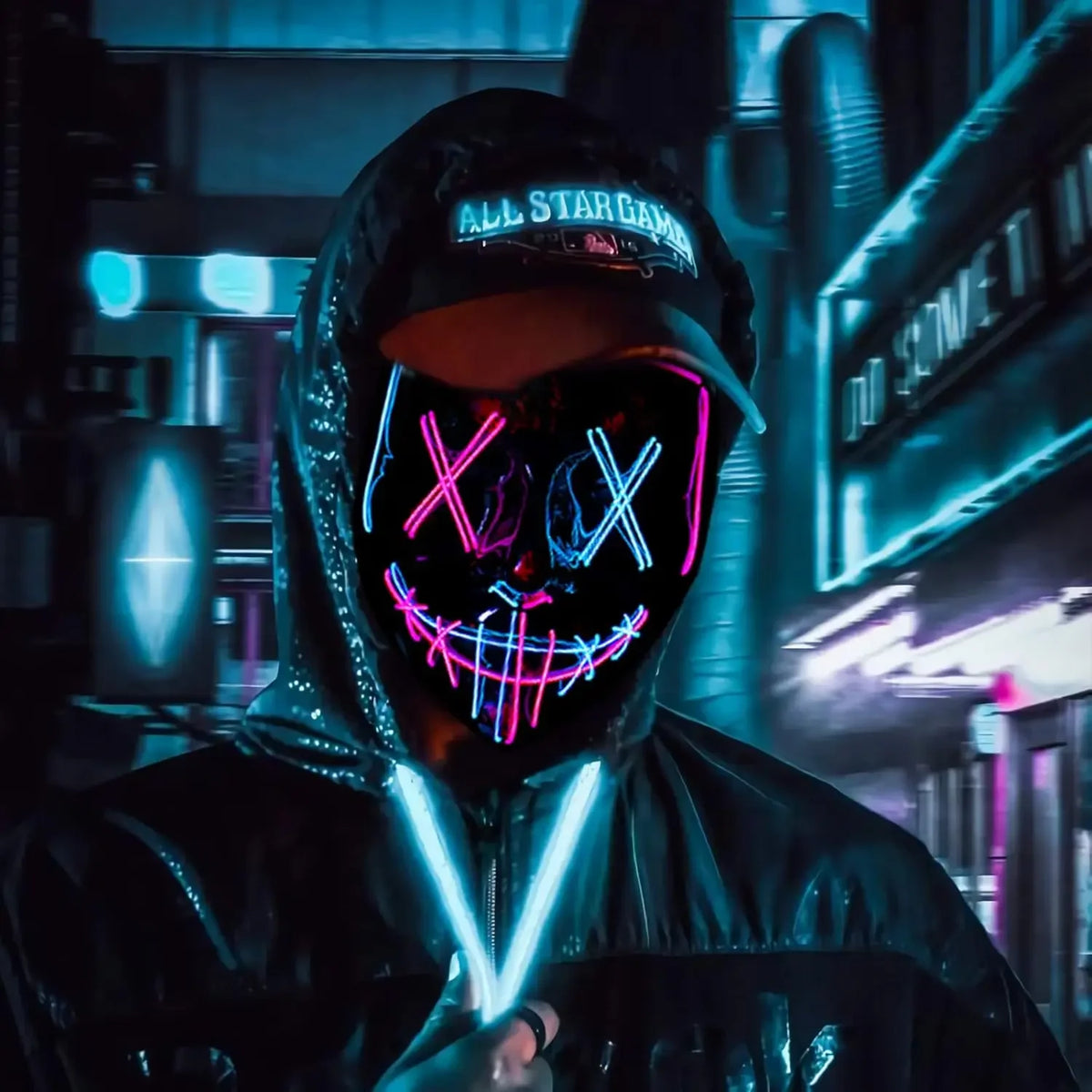 LED Halloween Mask – Light-Up Scary Mask for Costume Parties