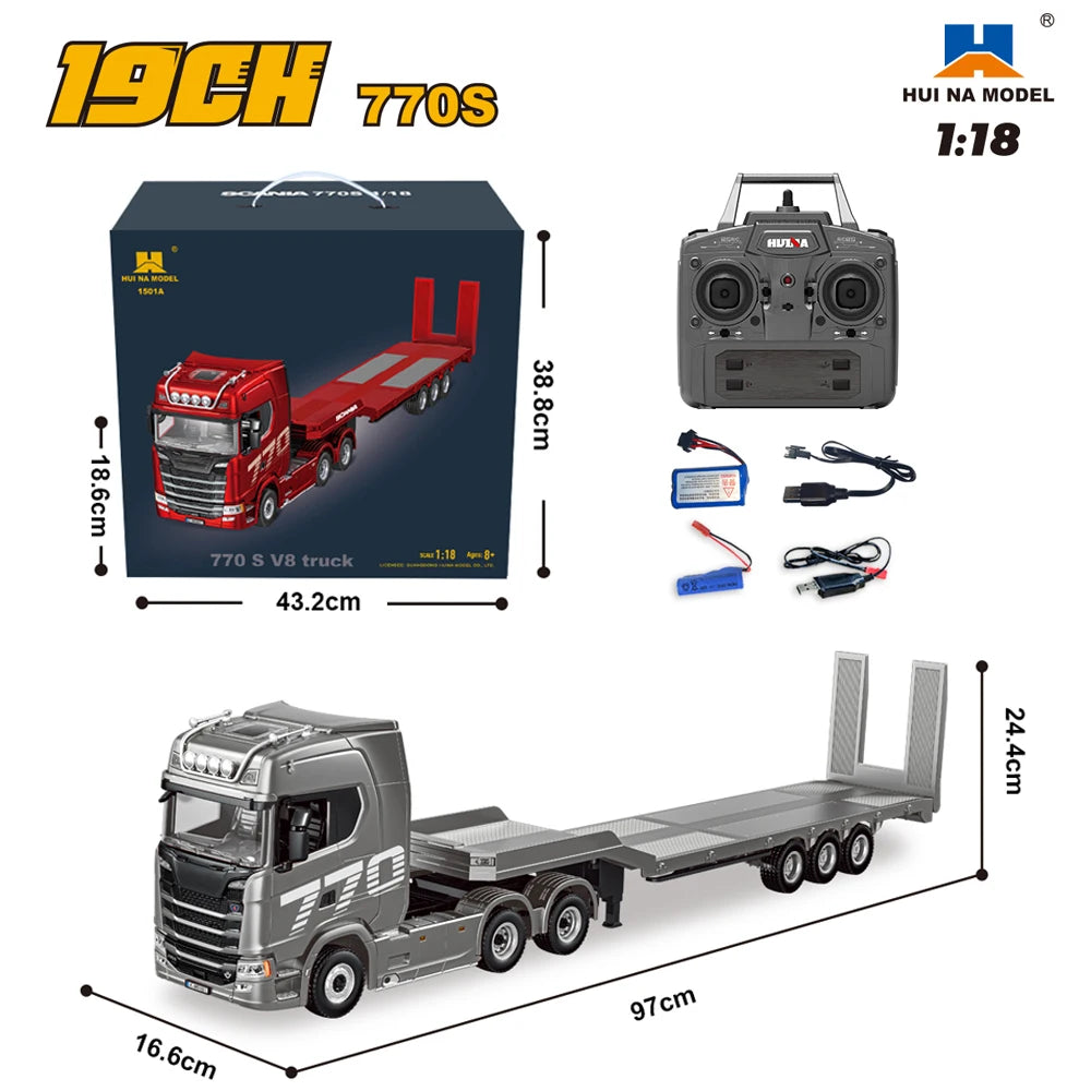 1/18 RC Tractor Truck – Remote Control Engineering Trailer