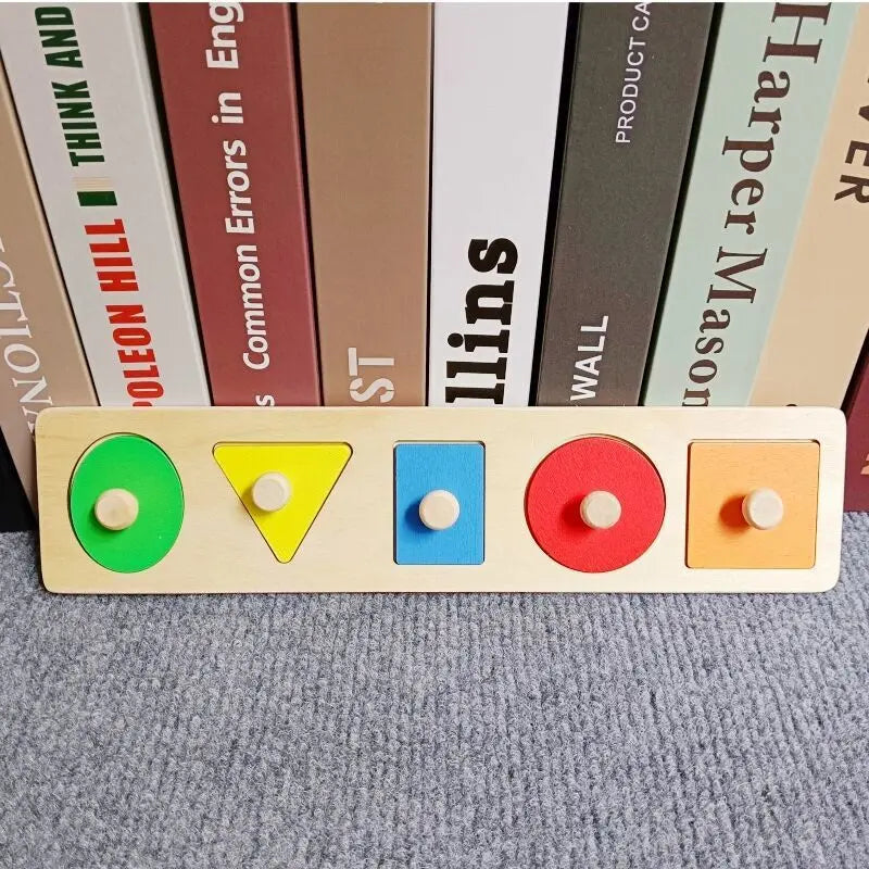 Wooden Building Blocks – Montessori Shape Matching Puzzle
