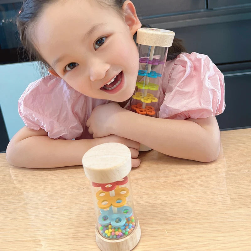 Wooden Rain Stick for Kids – Musical Rain Maker Toy