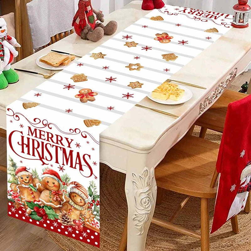 Santa Claus Christmas Table Runner – Holiday Table Decor