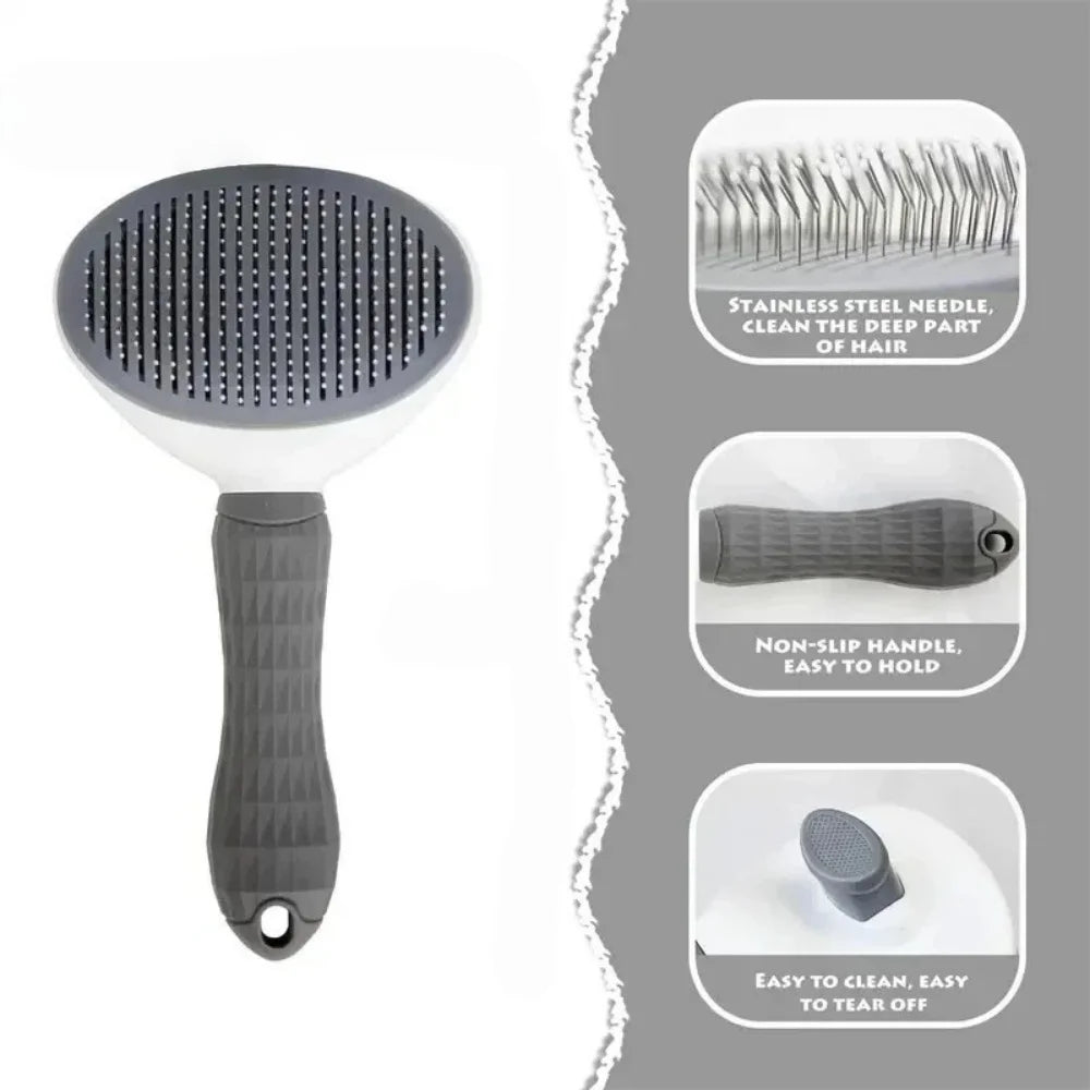 Self-Cleaning Pet Grooming Brush for Cats and Dogs