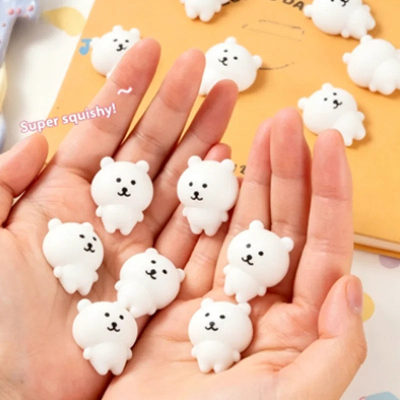 Cute Little White Bear Pinch Toy, Squeeze Toy, Stress Relief Toy, Birthday Gift, Halloween Gift, Christmas Gift, Classroom Rewar