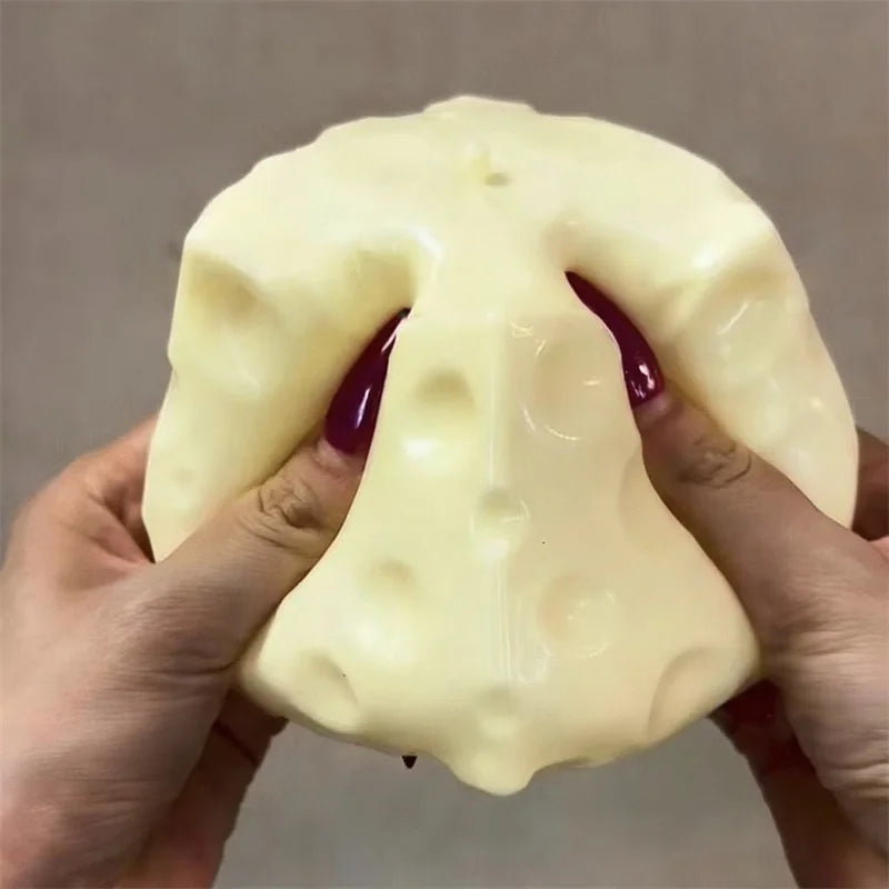 Cheese Stress Ball – Jumbo Shapeable Squeeze Fidget Toy