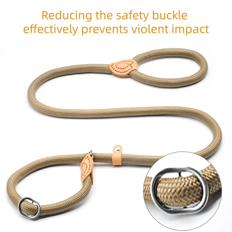 Dog Slip Lead Leash – Adjustable Braided Rope for Small Dogs