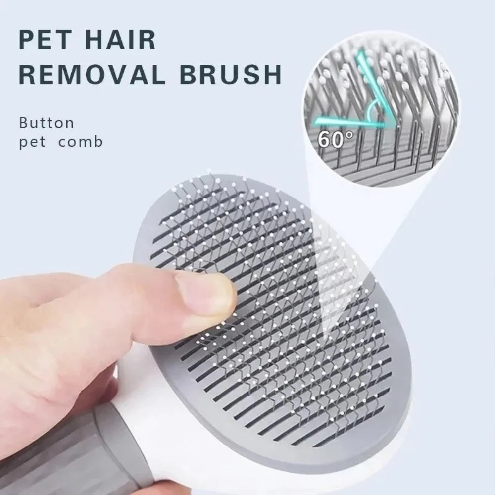 Self-Cleaning Pet Grooming Brush for Cats and Dogs