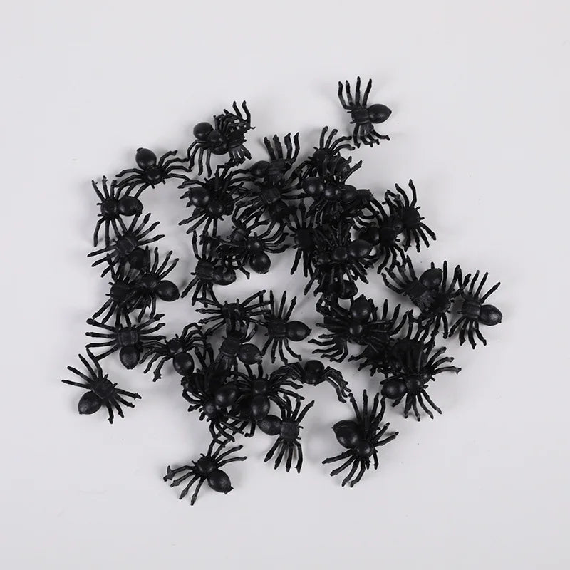 Mini Plastic Spider Decorations for Halloween Pranks & Haunted Houses
