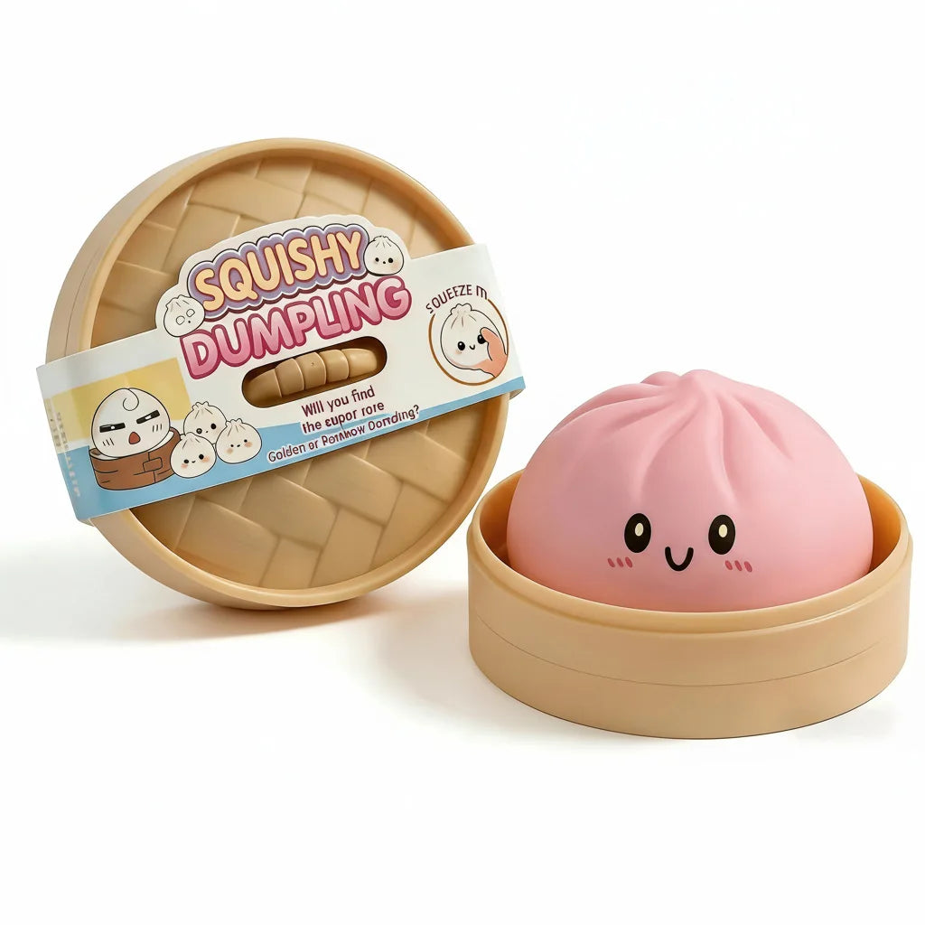 Glitter Dumpling Squishy Toy with Storage Box for Stress Relief
