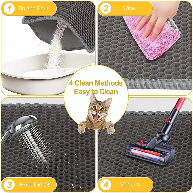 Double-Layer EVA Cat Litter Mat for Litter Tracking