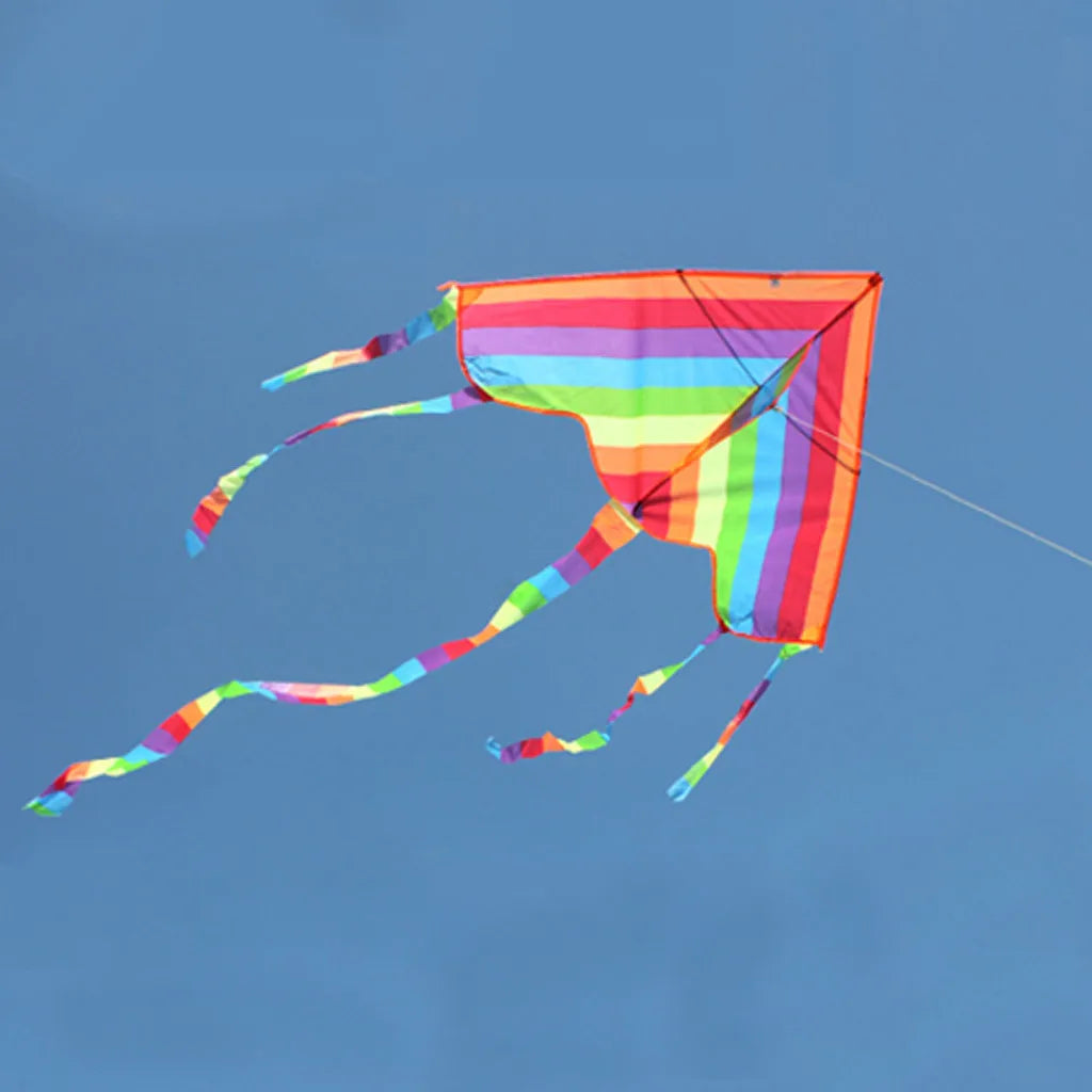 Rainbow Kite Nylon Outdoor Flying Toy with 30M String