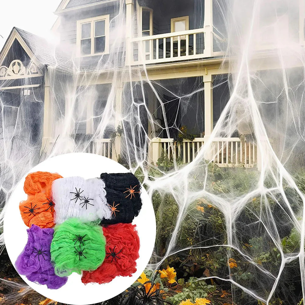 Artificial Halloween Spider Web with Spider Decoration