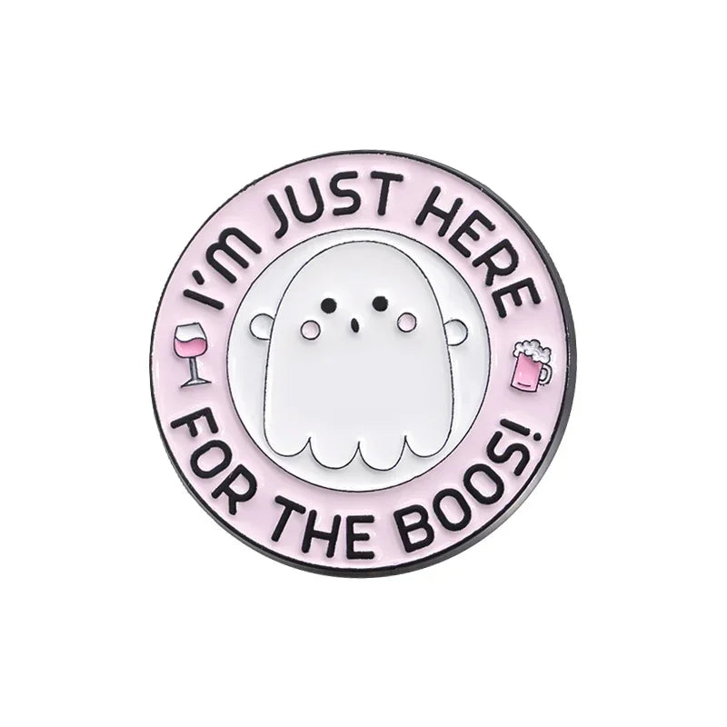 Halloween Punk Ghost Collected Enamel Pin Custom Spooky Boo With Black Cat Brooches Clothes Lapel Badge Jewelry Gift for Friends