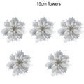Christmas Poinsettia Flowers Artificial Tree Ornaments 5/10/15/20 Pcs
