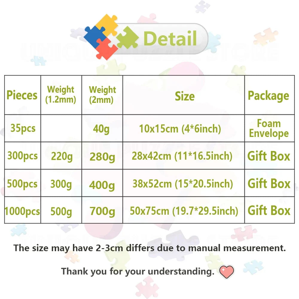 Custom Jigsaw Puzzle Personalized Photo DIY Wooden Puzzle