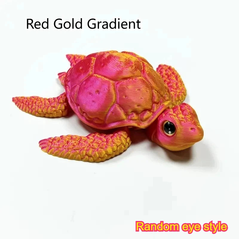 3D Printed Turtle Ornament Colorful Animal Home Decor