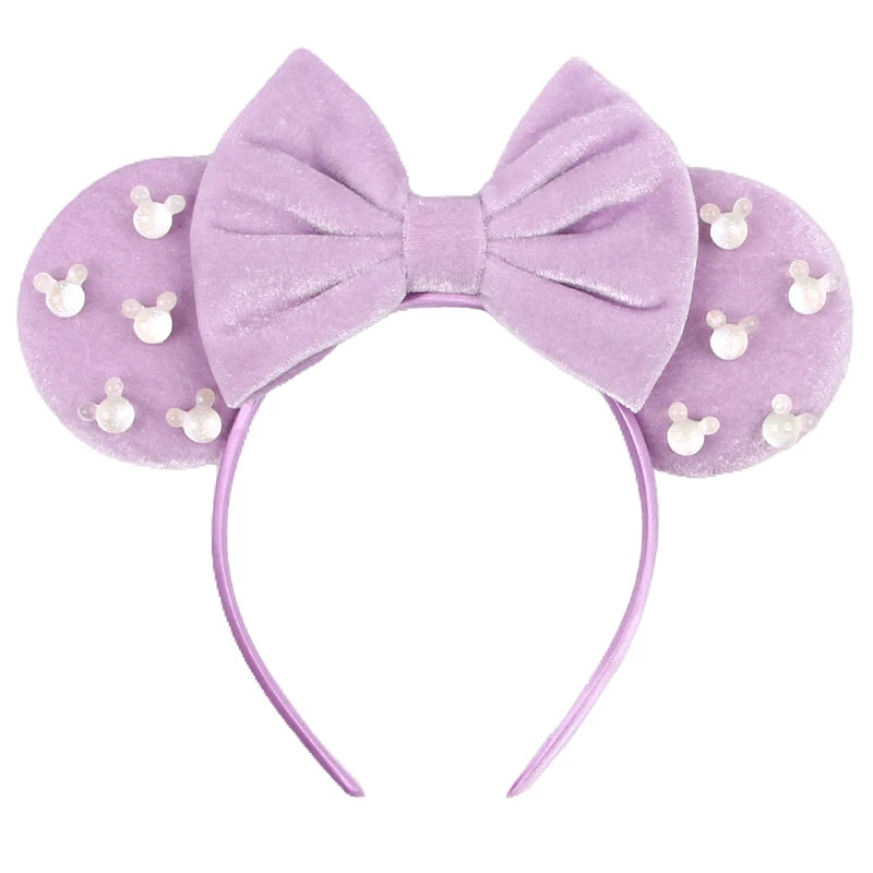 Mouse Ears Headband – Velvet Bow Hair Accessory