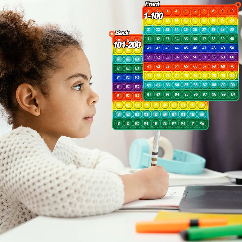 Number Counting Fidget Toy – Rainbow Silicone Math Game