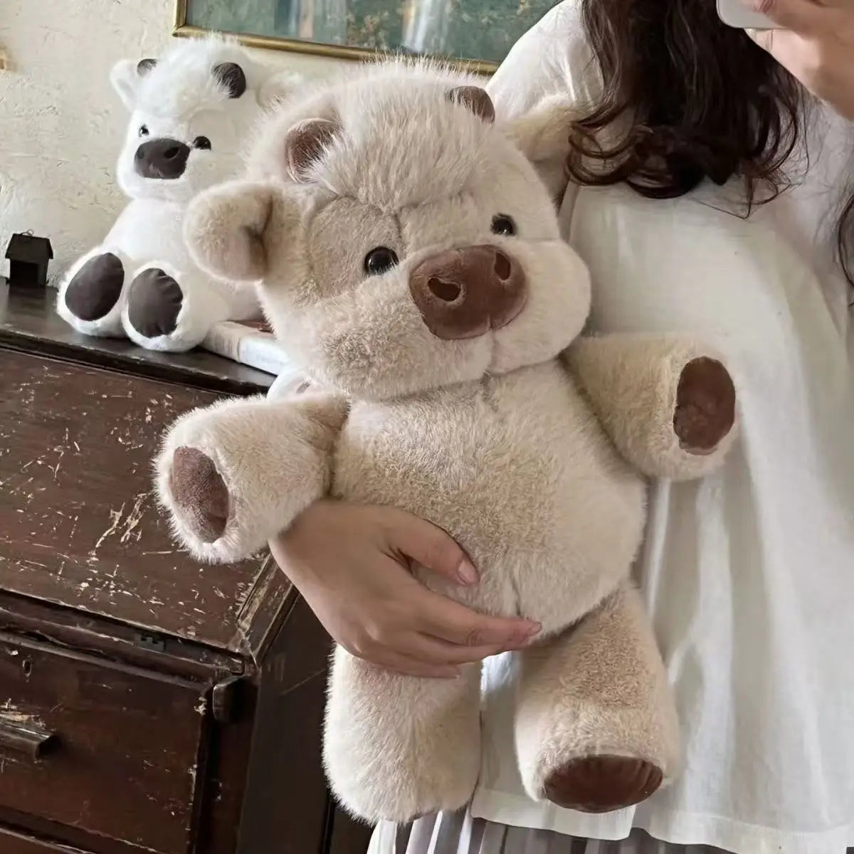 17.7-Inch Pig Plush Pillow, Soft Stuffed Animal for Cuddling