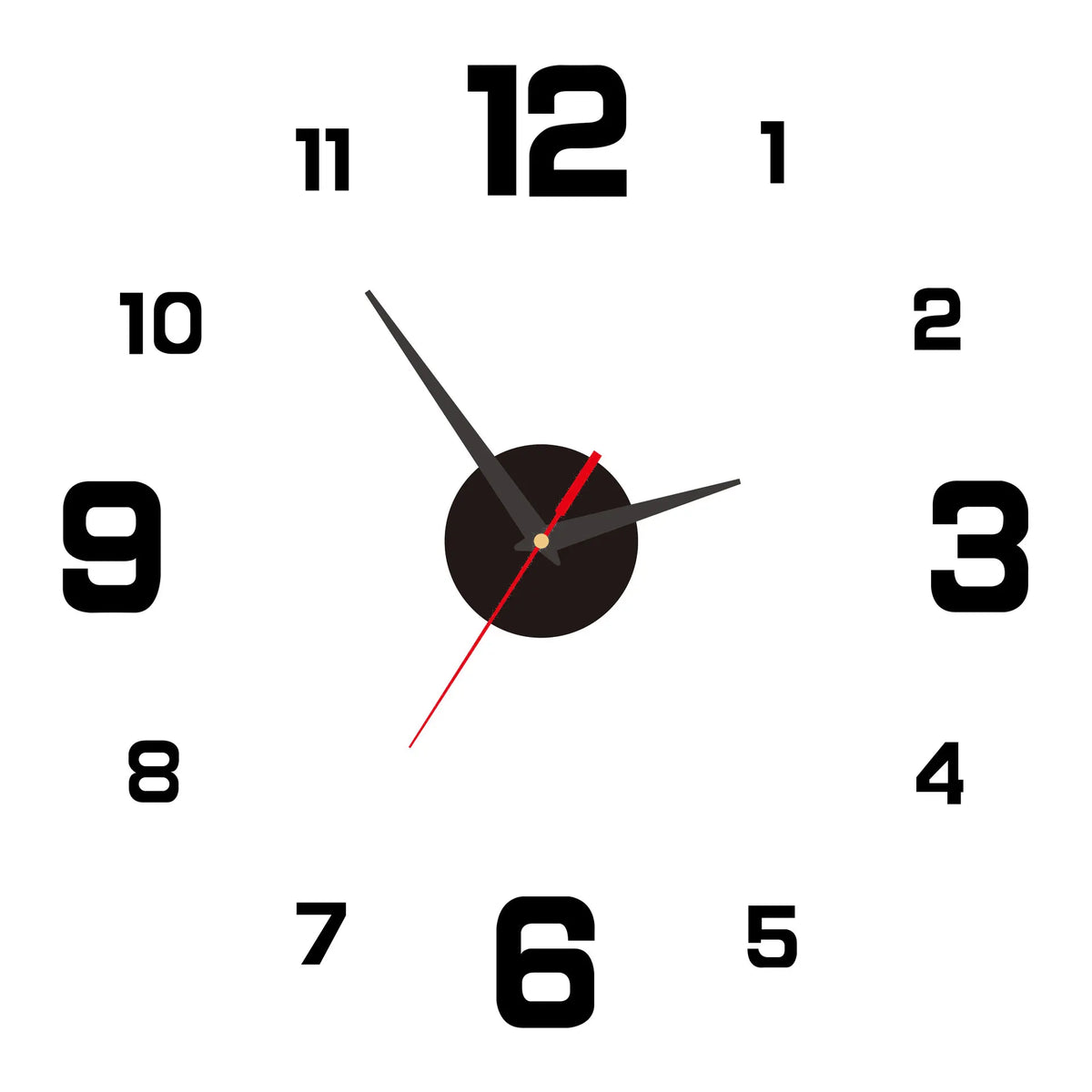3D Wall Clock – Frameless DIY Decorative Clock