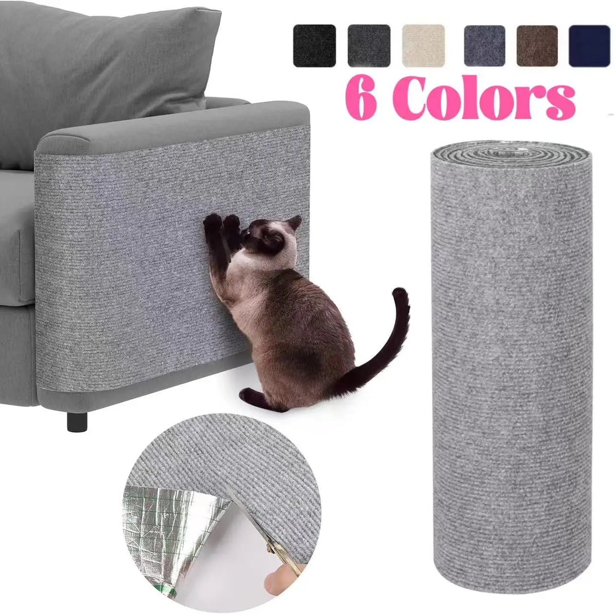 Self-Adhesive Cat Scratching Mat for Sofa and Furniture