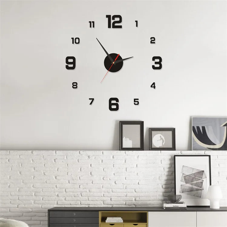 3D Wall Clock – Frameless DIY Decorative Clock
