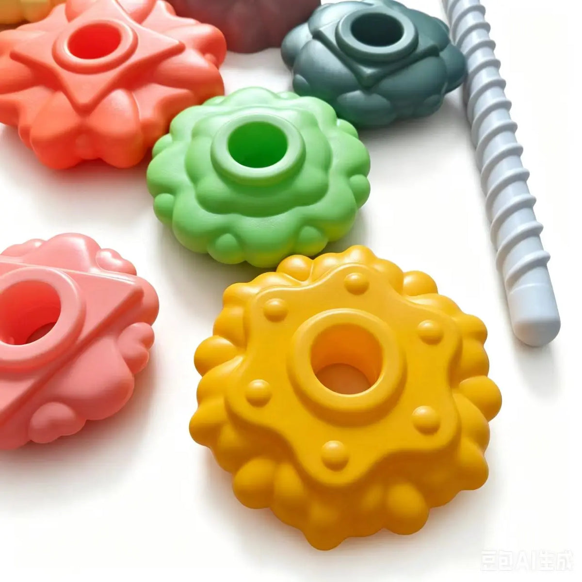 Rainbow Stacking Tower Toy – Rotating Montessori Puzzle