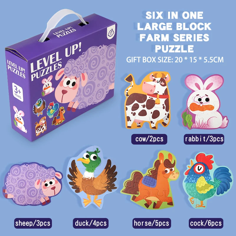 Educational Animal Puzzle Kids Jigsaw Shape Matching Toy