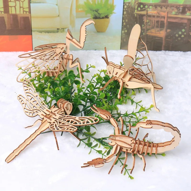 3D Insect Puzzle Wooden Educational Assembly Model for Kids
