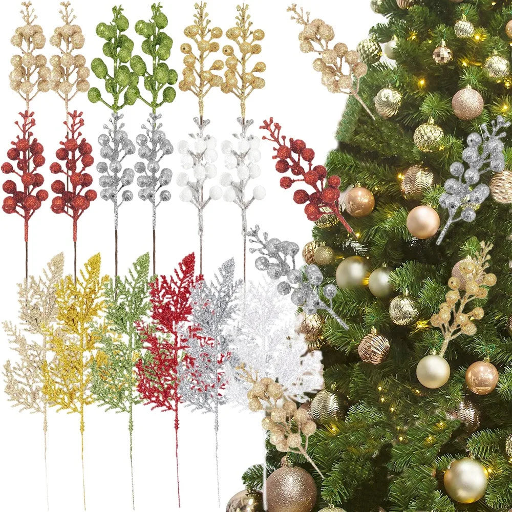 Christmas Berry Ornaments Artificial Bouquet Tree Decorations 12 Pcs
