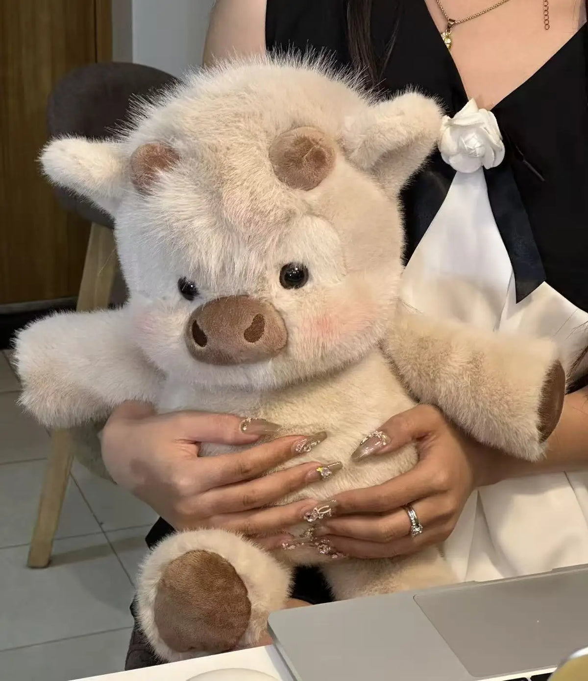 17.7-Inch Pig Plush Pillow, Soft Stuffed Animal for Cuddling