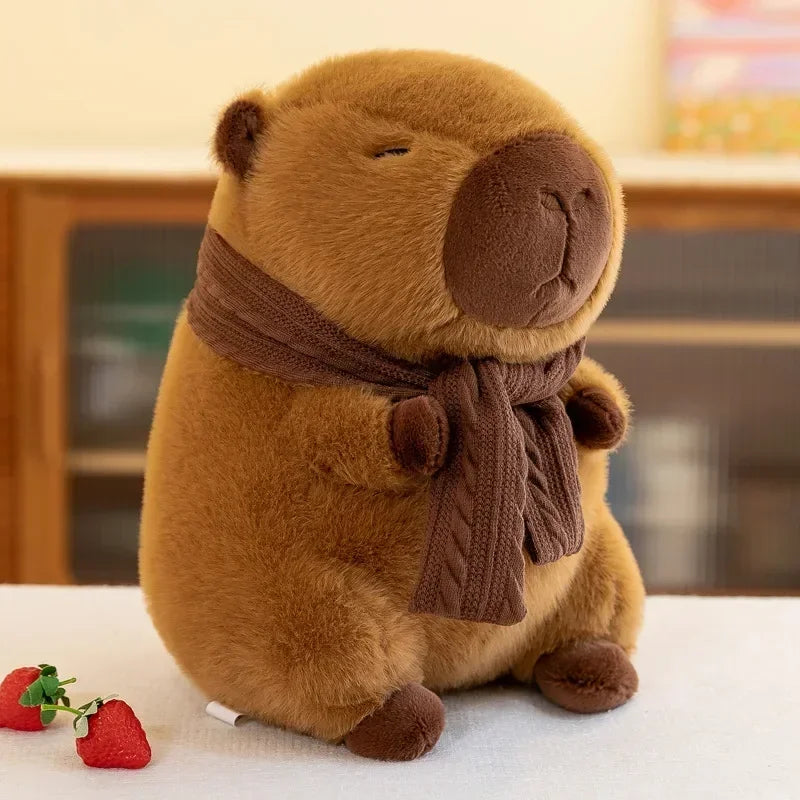 Capybara Plush Toy with Scarf, Soft Stuffed Animal in 25cm & 35cm